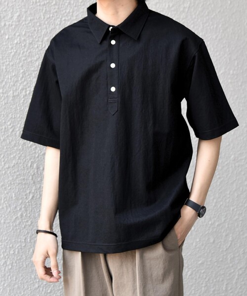 SHIPS any(シップス エニィ)の「SHIPS any:〈接触冷感/ストレッチ〉360° THE CIRCLE STRETCH リネン ミックス ポロシャツ(セットアップ対応)◇(ポロシャツ・メンズ・カーキ/ブラック/ネイビー・LARGE/MEDIUM/SMALL/X-LARGE)」の18枚目の写真