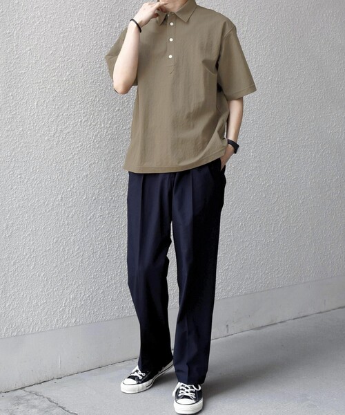 SHIPS any(シップス エニィ)の「SHIPS any:〈接触冷感/ストレッチ〉360° THE CIRCLE STRETCH リネン ミックス ポロシャツ(セットアップ対応)◇(ポロシャツ・メンズ・カーキ/ブラック/ネイビー・LARGE/MEDIUM/SMALL/X-LARGE)」の20枚目の写真