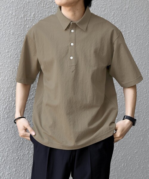 SHIPS any(シップス エニィ)の「SHIPS any:〈接触冷感/ストレッチ〉360° THE CIRCLE STRETCH リネン ミックス ポロシャツ(セットアップ対応)◇(ポロシャツ・メンズ・カーキ/ブラック/ネイビー・LARGE/MEDIUM/SMALL/X-LARGE)」の22枚目の写真