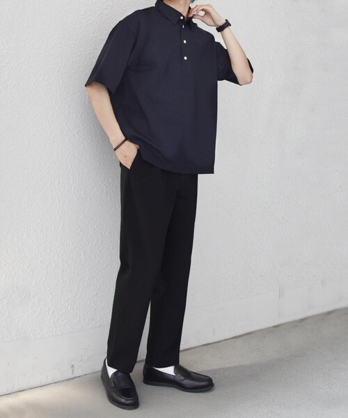 SHIPS any(シップス エニィ)の「SHIPS any:〈接触冷感/ストレッチ〉360° THE CIRCLE STRETCH リネン ミックス ポロシャツ(セットアップ対応)◇(ポロシャツ・メンズ・カーキ/ブラック/ネイビー・LARGE/MEDIUM/SMALL/X-LARGE)」の5枚目の写真