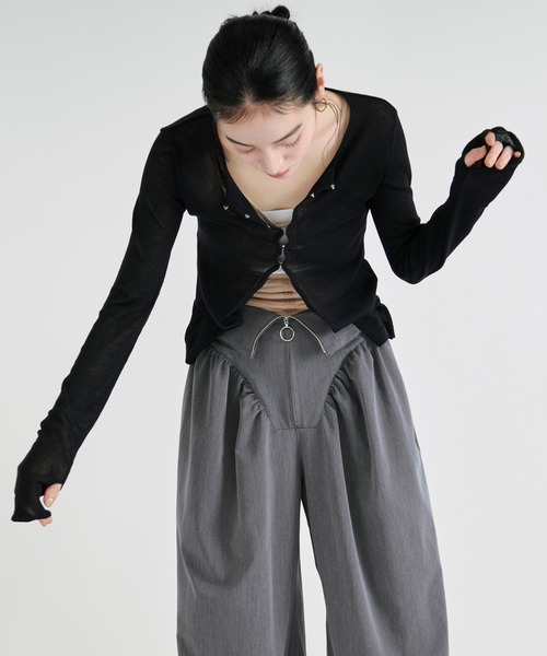 Ezick(エジック)の「【UVCUT】sheer hook cardigan シアーカーディガン(カーディガン/ボレロ・レディース・ブラック/オフホワイト・FREE)」の22枚目の写真
