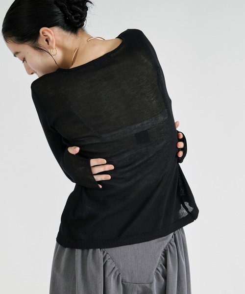 Ezick(エジック)の「【UVCUT】sheer hook cardigan シアーカーディガン(カーディガン/ボレロ・レディース・ブラック/オフホワイト・FREE)」の20枚目の写真