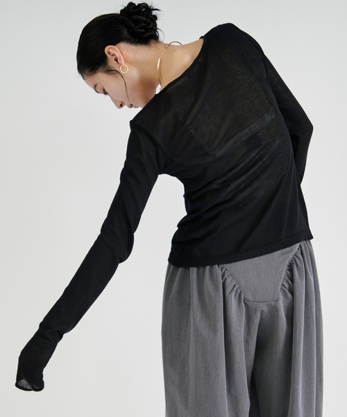 Ezick(エジック)の「【UVCUT】sheer hook cardigan シアーカーディガン(カーディガン/ボレロ・レディース・ブラック/オフホワイト・FREE)」の21枚目の写真