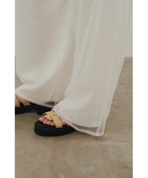 STYLEMIXER（スタイルミキサー）の「シアーレイヤードリラックスパンツ（その他パンツ・レディース・ブラック/ホワイト・SMALL/MEDIUM）」の21枚目の写真