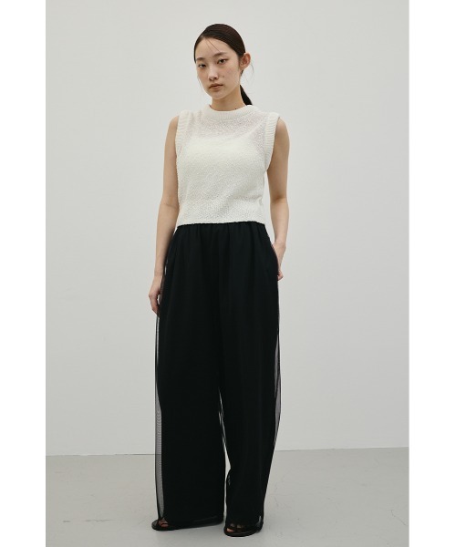 STYLEMIXER（スタイルミキサー）の「シアーレイヤードリラックスパンツ（その他パンツ・レディース・ブラック/ホワイト・SMALL/MEDIUM）」の5枚目の写真