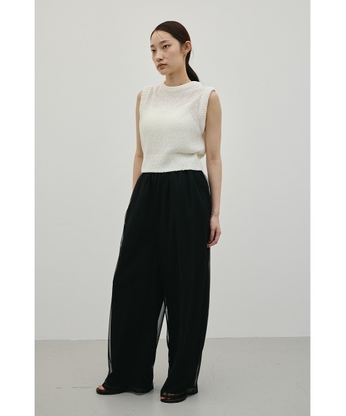 STYLEMIXER（スタイルミキサー）の「シアーレイヤードリラックスパンツ（その他パンツ・レディース・ブラック/ホワイト・SMALL/MEDIUM）」の6枚目の写真