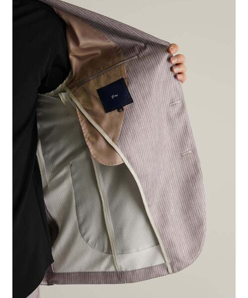 g-stage（ジーステージ）の「【G-STAGE】 ジャージメッシュプリント ２Bジャケット（テーラードジャケット・メンズ・ベージュ系・48/46）」の2枚目の写真