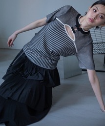 VACANCY（ヴァカンシー）の「チャイナボタン配色リブトップス（ニット/セーター）」