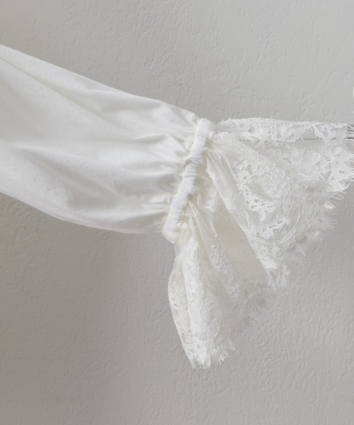 PUAL CE CIN（ピュアルセシン）の「レースカフカットソー（Tシャツ/カットソー・レディース・ブラック/オフホワイト・FREE）」の20枚目の写真