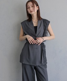 &g'aime（アンジェム）の「【&ｇ'aime 】ギャザー切替ベスト　Gathered Panelled Vest（ベスト）」