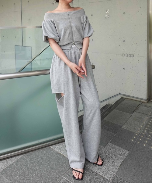 SOELA(ソエラ)の「【INGNI SOELA】レースレイヤードサイドカットスウェットパンツ/WEB限定(スウェットパンツ・レディース・グレー/ブラック/アイボリー・M)」の8枚目の写真