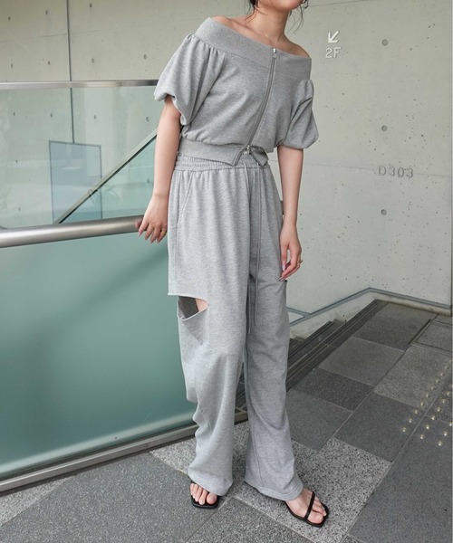 SOELA(ソエラ)の「【INGNI SOELA】レースレイヤードサイドカットスウェットパンツ/WEB限定(スウェットパンツ・レディース・グレー/ブラック/アイボリー・M)」の9枚目の写真