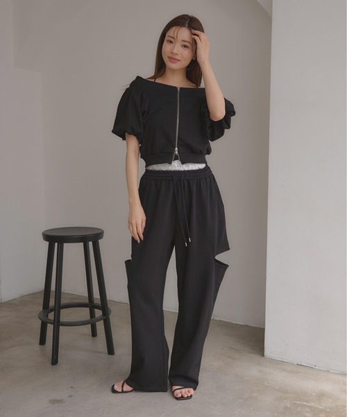 SOELA(ソエラ)の「【INGNI SOELA】レースレイヤードサイドカットスウェットパンツ/WEB限定(スウェットパンツ・レディース・グレー/ブラック/アイボリー・M)」の20枚目の写真