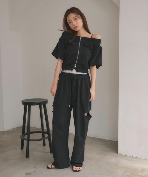 SOELA(ソエラ)の「【INGNI SOELA】レースレイヤードサイドカットスウェットパンツ/WEB限定(スウェットパンツ・レディース・グレー/ブラック/アイボリー・M)」の22枚目の写真