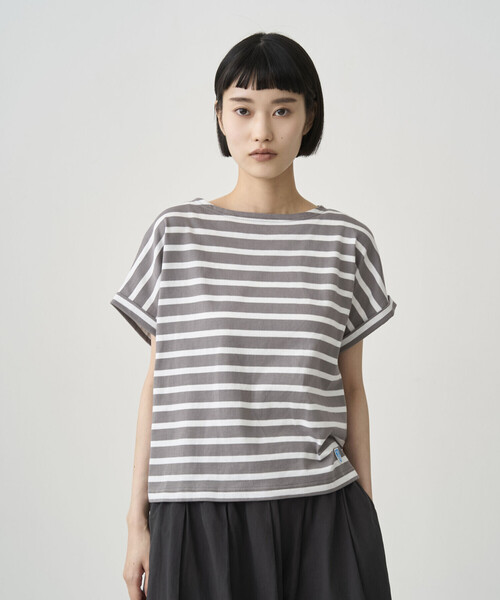 ORCIVAL(オーシバル)の「ORCIVAL | コットンレジェ ボートネック 半袖Tシャツ WOMEN(Tシャツ/カットソー・レディース・グレー系その他2/ブルー系その他/グレー系その他・1)」の1枚目の写真