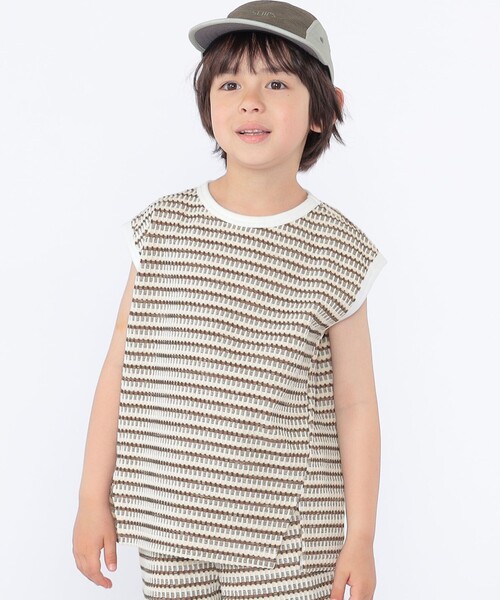 SHIPS（シップス）の「SHIPS KIDS:100～130cm / ジャカード ノースリーブ カットソー（ニット/セーター・キッズ・ネイビー/ブラウン・130/120/110/100）」の3枚目の写真