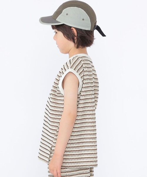 SHIPS（シップス）の「SHIPS KIDS:100～130cm / ジャカード ノースリーブ カットソー（ニット/セーター・キッズ・ネイビー/ブラウン・130/120/110/100）」の4枚目の写真