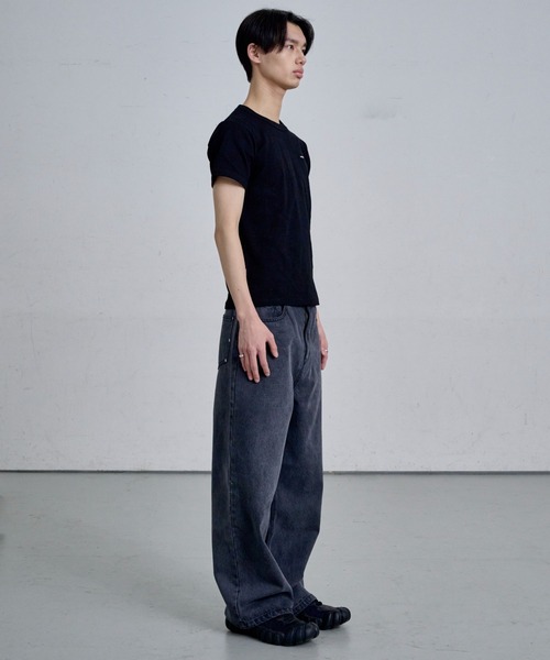 THE CLE(ザクレ)の「TIGHT RIB T-SHIRTS / タイトリブTシャツ(Tシャツ/カットソー・メンズ・ブラック/グレー・2/1)」の4枚目の写真