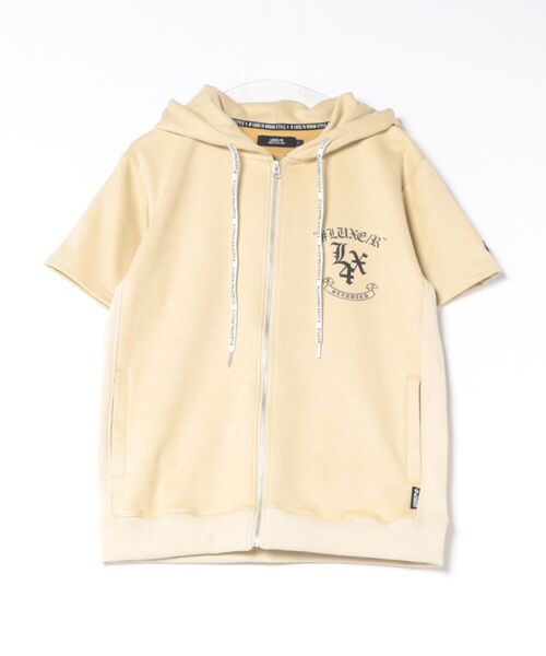 LUXE/R(ラグジュ)の「(RM)【LUXE/R】ポリエステル スウェード ファスナー ジップパーカー(パーカー・メンズ・ベージュ/ブラック/エメラルド・LARGE/X-LARGE)」の20枚目の写真