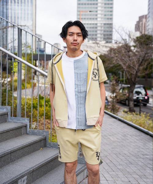 LUXE/R(ラグジュ)の「(RM)【LUXE/R】ポリエステル スウェード ファスナー ジップパーカー(パーカー・メンズ・ベージュ/ブラック/エメラルド・LARGE/X-LARGE)」の7枚目の写真