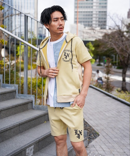 LUXE/R(ラグジュ)の「(RM)【LUXE/R】ポリエステル スウェード ファスナー ジップパーカー(パーカー・メンズ・ベージュ/ブラック/エメラルド・LARGE/X-LARGE)」の8枚目の写真
