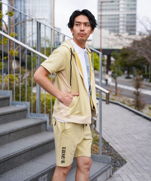 LUXE/R(ラグジュ)の「(RM)【LUXE/R】ポリエステル スウェード ファスナー ジップパーカー(パーカー・メンズ・ベージュ/ブラック/エメラルド・LARGE/X-LARGE)」の14枚目の写真