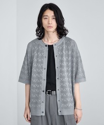 RAGEBLUE(���C�W�u���[)��Lace Knitting Knit Crew Cardigan / �������҂�/�j�b�g�N���[�J�[�f�B�K��(�J�[�f�B�K��/�{����)