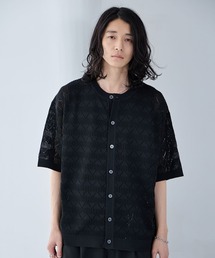 RAGEBLUE（レイジブルー）の「Lace Knitting Knit Crew Cardigan / 透かし編み/ニットクルーカーディガン（カーディガン/ボレロ）」