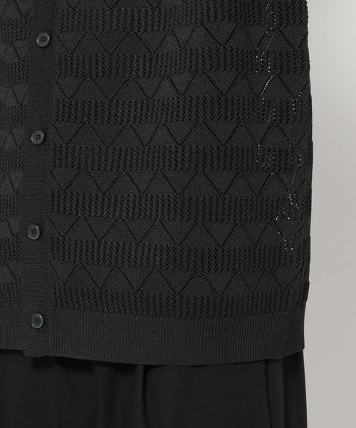 RAGEBLUE(レイジブルー)の「Lace Knitting Knit Crew Cardigan / 透かし編み/ニットクルーカーディガン(カーディガン/ボレロ・メンズ・ブラック/ライトグレー/ライトブルー・MEDIUM/LARGE)」の10枚目の写真