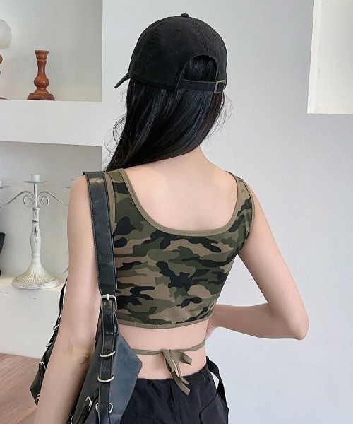 Teem Store(チームストア)の「【カップ付き】迷彩クロップド丈 タンクトップ(タンクトップ・レディース・その他3/その他1/その他/その他2・F)」の11枚目の写真