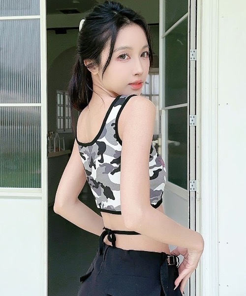 Teem Store(チームストア)の「【カップ付き】迷彩クロップド丈 タンクトップ(タンクトップ・レディース・その他3/その他1/その他/その他2・F)」の17枚目の写真