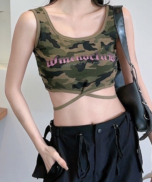 Teem Store(チームストア)の「【カップ付き】迷彩クロップド丈 タンクトップ(タンクトップ・レディース・その他3/その他1/その他/その他2・F)」の5枚目の写真