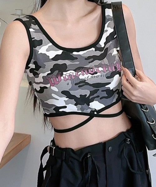 Teem Store(チームストア)の「【カップ付き】迷彩クロップド丈 タンクトップ(タンクトップ・レディース・その他3/その他1/その他/その他2・F)」の13枚目の写真