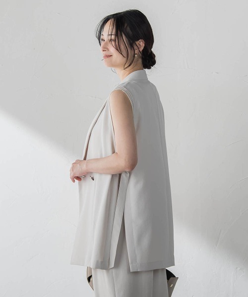 LAUTREAMONT(ロートレアモン)の「【涼・美・楽】サイドベルトジレ(ダウンジャケット/コート・レディース・ブラック/ブラウン/ベージュ・9号)」の4枚目の写真
