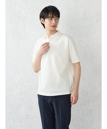 TRANS CONTINENTS（トランスコンチネンツ）の「TRANS CONTINENTS　ニットポロシャツ　 ホワイト/ブラック/ブラウン/サックス/ネイビー（ポロシャツ）」