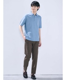 TRANS CONTINENTS（トランスコンチネンツ）の「TRANS CONTINENTS　ニットポロシャツ　 ホワイト/ブラック/ブラウン/サックス/ネイビー（ポロシャツ）」