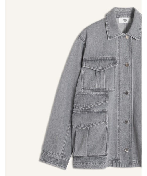 Maison Kitsune(メゾンキツネ)の「DENIM BARN JACKET(デニムジャケット・レディース・ライトグレー・XS)」の3枚目の写真