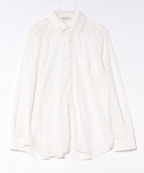 ZIP FIVE（ジップファイブ）の「ZIPFIVE WHITELINE レースシャツ（シャツ/ブラウス・メンズ・オフホワイト/ブラウン・LARGE）」の2枚目の写真