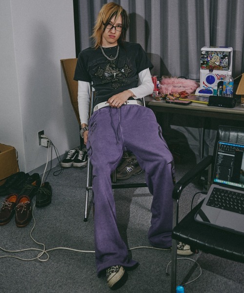 GALFY(ガルフィー)の「【GALFY】マジマブ☆TEE / 【ガルフィー】刺しゅうロゴトライバル半袖Tシャツ(Tシャツ/カットソー・メンズ・ライトグレー/チャコール/パープル・L/XL)」の12枚目の写真
