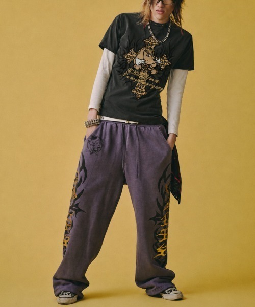 GALFY(ガルフィー)の「【GALFY】マジマブ☆TEE / 【ガルフィー】刺しゅうロゴトライバル半袖Tシャツ(Tシャツ/カットソー・メンズ・ライトグレー/チャコール/パープル・L/XL)」の14枚目の写真