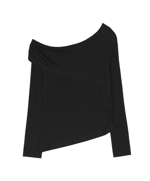 NICK&NICOLE(ニックアンドニコール)の「ASYMMETRIC OFF SHOULDER TOP_BLACK(Tシャツ/カットソー・レディース・その他・FREE)」の2枚目の写真