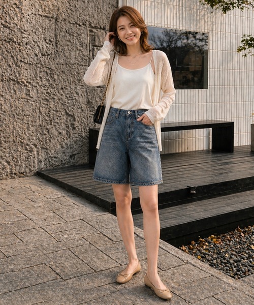 Belle Cie(ベルシー)の「Y2Kデニムバミューダパンツ(デニムパンツ・レディース・サックスブルー/ブルー・M/L/XL/XXL/S)」の7枚目の写真