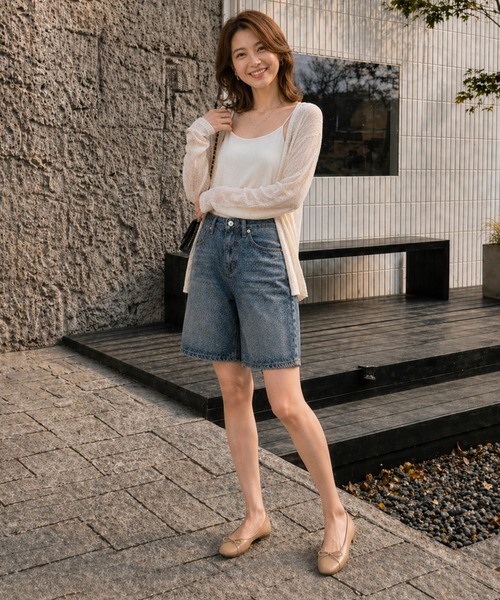 Belle Cie(ベルシー)の「Y2Kデニムバミューダパンツ(デニムパンツ・レディース・サックスブルー/ブルー・M/L/XL/XXL/S)」の3枚目の写真