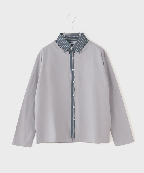 PULP/417EDIFICE(パルプフォーワンセブンエディフィス)の「OMO / オモ Double Layer Shirt(シャツ/ブラウス・レディース・チャコールグレー・SMALL)」の1枚目の写真