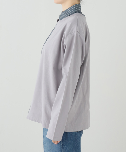 PULP/417EDIFICE(パルプフォーワンセブンエディフィス)の「OMO / オモ Double Layer Shirt(シャツ/ブラウス・レディース・チャコールグレー・SMALL)」の9枚目の写真
