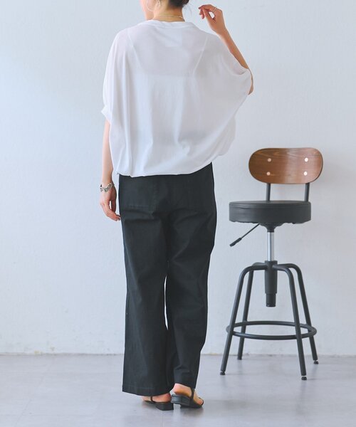 BEARDSLEY(ビアズリー)の「強撚ギャザーTee(Tシャツ/カットソー・レディース・ホワイト/グレー・FREE)」の20枚目の写真