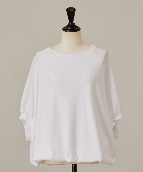 BEARDSLEY(ビアズリー)の「強撚ギャザーTee(Tシャツ/カットソー・レディース・ホワイト/グレー・FREE)」の22枚目の写真