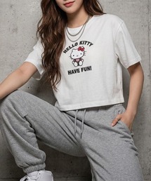 HELLO KITTYプリントショート丈Tシャツ