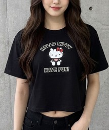 HELLO KITTYプリントショート丈Tシャツ