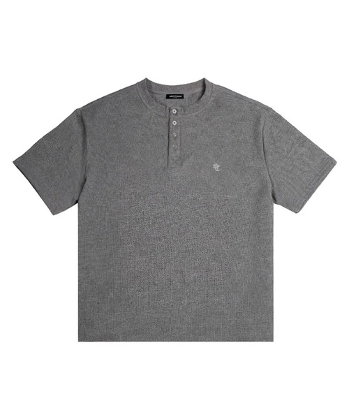 SAINTPAIN（セイントペイン）の「【UNISEX】SAINTPAIN／ワッフルヘンリーネックT（Tシャツ/カットソー・レディース・ブラック/グレー・MEDIUM）」の8枚目の写真